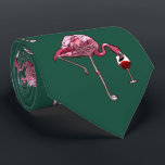 Gravata Flamingo Rosa Padroniza Vinho Bebida Novidade Verd<br><div class="desc">Flamingo Cor-de-rosa Prato Vinho Bebida Engraçado, gravata de pescoço Novelty.</div>