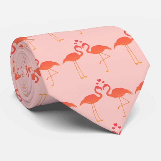 Gravata Flamingos: Lovebirds! (Rolled)