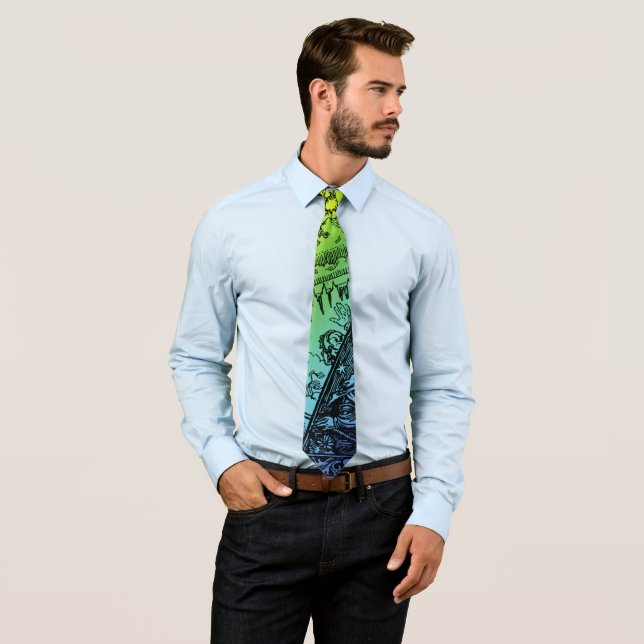 Gravata Flammarion Heaven and Earth Engraving Trabalho de  (In Situ)