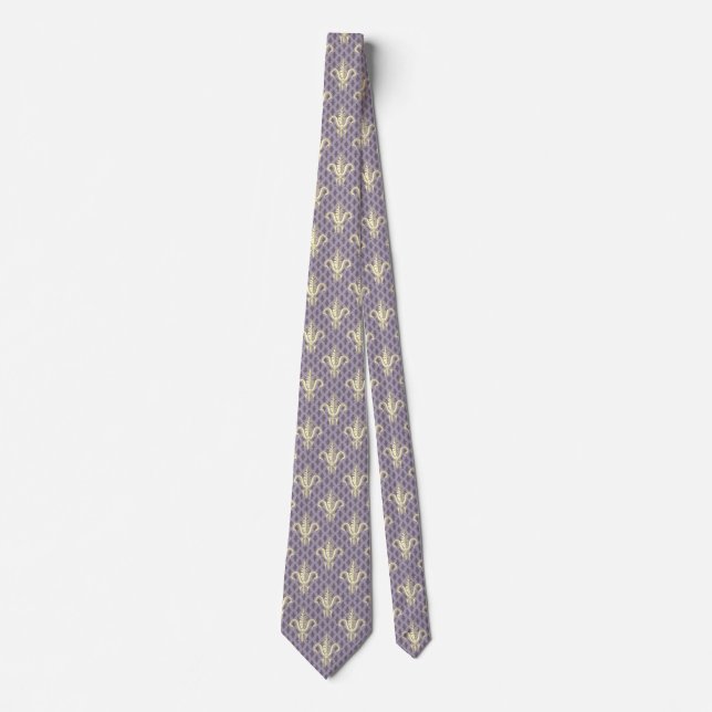 Gravata Fleur de Lis em Creme de Morberry (Frente)