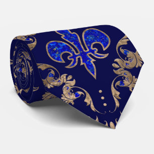 Gravata Fleur-de-lis, em regime de lazúli e ouro