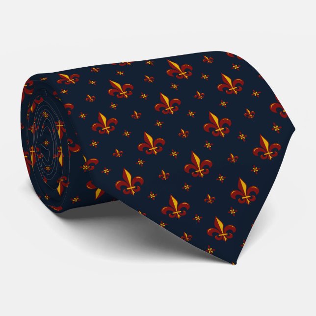 Gravata Fleur De Lis Neck Tie (Rolled)