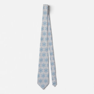Gravata Floco de Neve Azul Minimalista Elegante Inverno Ci
