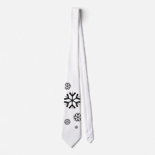 Gravata Flocos de neve, branco e preto