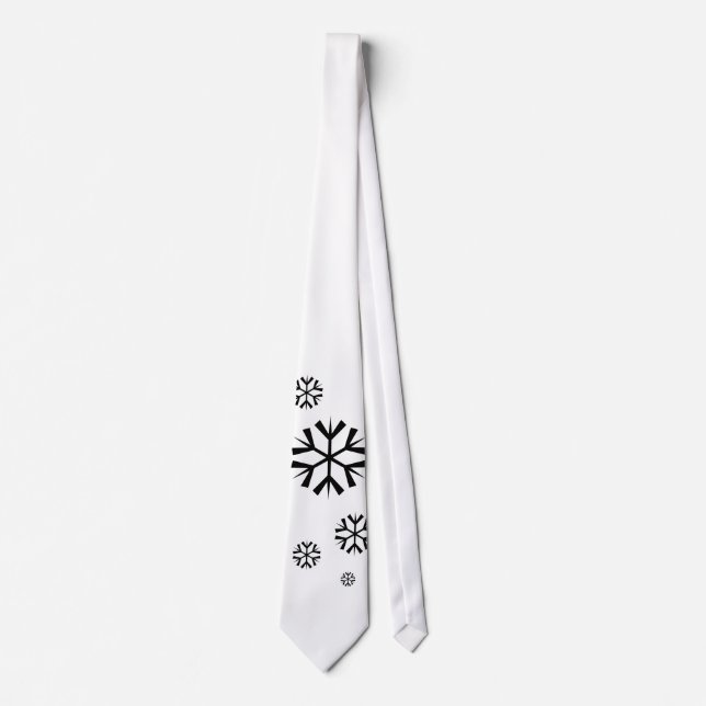Gravata Flocos de neve, branco e preto (Frente)