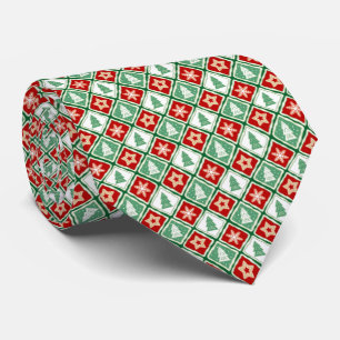 Gravata Flocos de neve de Natal e árvores de Natal