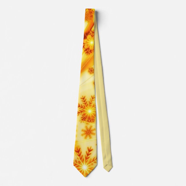 Gravata Flocos de neve de Natal ouro (Frente)