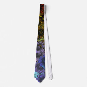 Gravata Flor azul e castanho