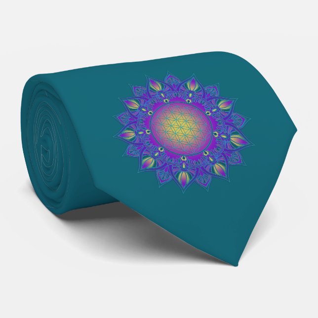 Gravata Flor da Vida - Mandala Indiana 3 (Rolled)