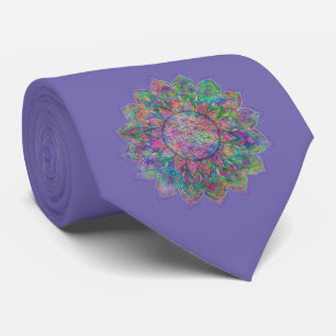 Gravata Flor da Vida - Mandala Indiana 7c