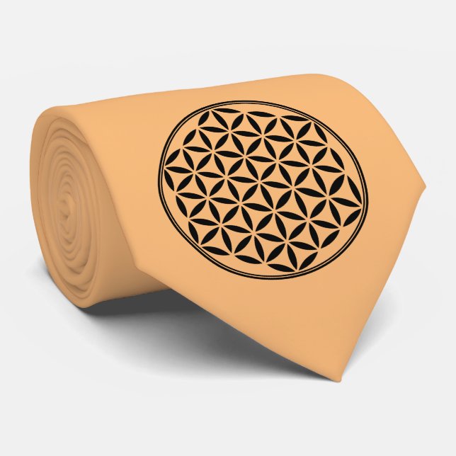 Gravata FLOR DA VIDA - Símbolo da Geometria Sagrada comple (Rolled)