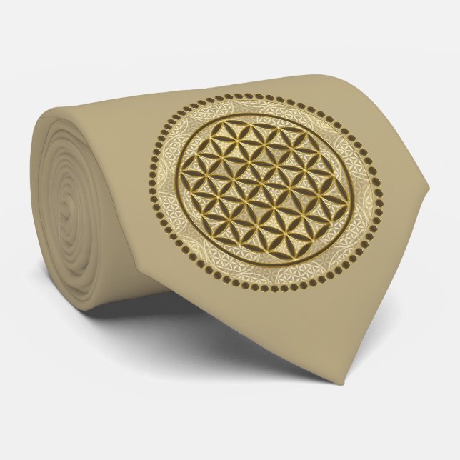 Gravata FLOR DA VIDA - Símbolo Geometrie Sagrado Art 2 (Rolled)