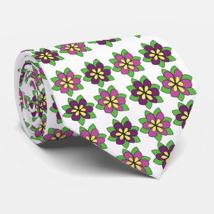 Gravata Flor de Clematite Roxa