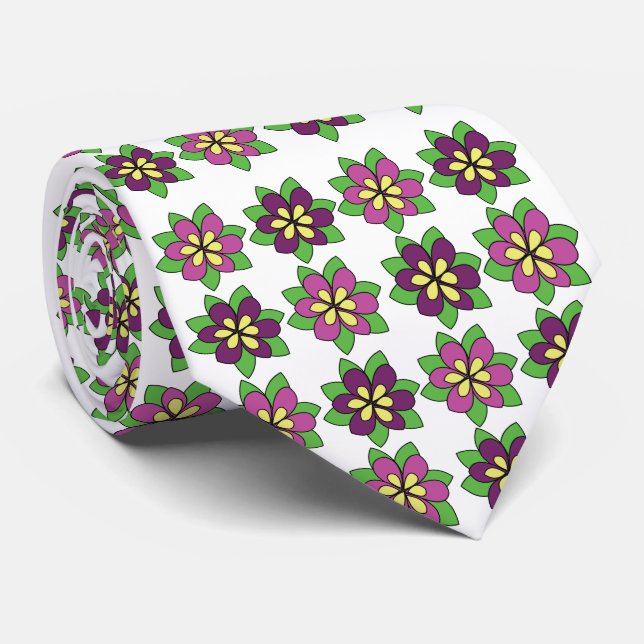Gravata Flor de Clematite Roxa (Rolled)