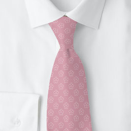 Gravata Flor de Doodle Rosa Empoeirada