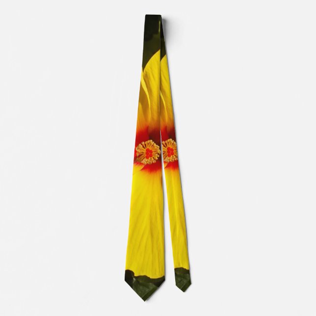 Gravata Flor de Hibiscus Amarelo (Frente)