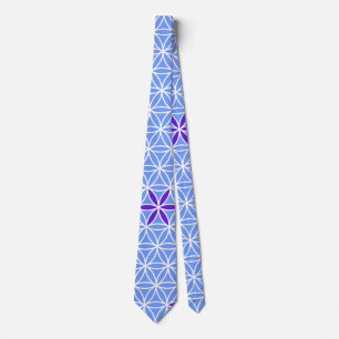 Gravata Flor de Vida - Prenda sem soldadura - azul