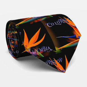 Gravata Flor extravagante do pássaro do paraíso