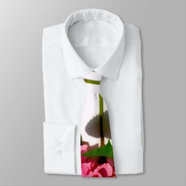 Gravata Flor rosa-rosa-rosa-hidrangea-rosa (Amarrado)