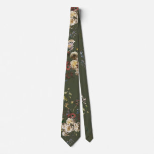 Gravata Florais Elegantes Vintage Sombrios e Sombrios