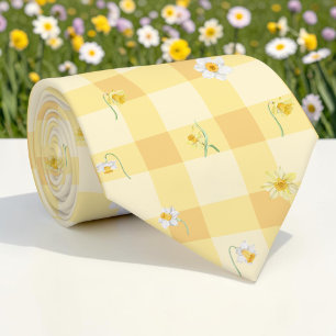 Gravata Floral Amarela de Primavera Sazonal