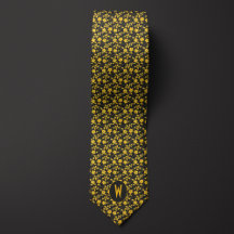 Floral Amarelo Creme de Manteiga sobre Preto