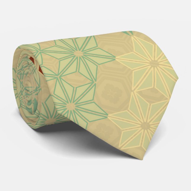 Gravata Floral (Asanoha) Pattern Gold (Rolled)
