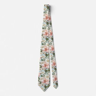 Gravata floral branca