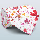 Gravata Floral de Aquarela<br><div class="desc">Pintado manualmente o design floral de aquarela, em vermelho, rosa e amarelo, rico em fundo branco. Arte original de Nic Squirrell.</div>