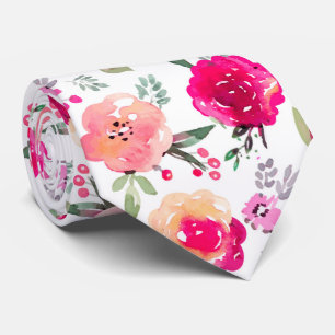 Gravata Floral de Cores D'Água Rosa  Casamento