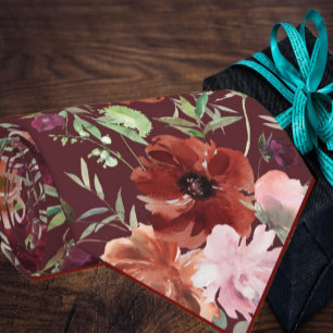 Gravata floral de rosas cor-de-rosa, canela e vinh