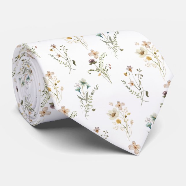 Gravata Floral Elegante (Rolled)