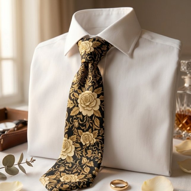 Gravata Floral Escuro Elegante (Criador carregado)