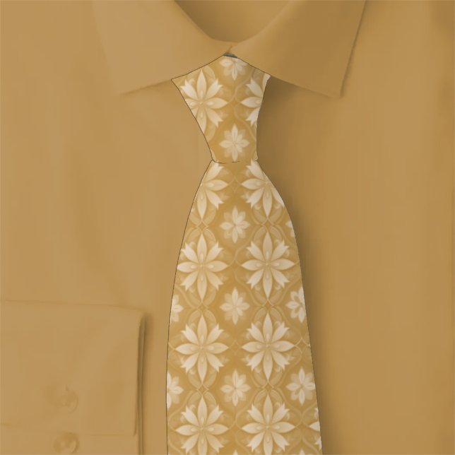 Gravata Floral Geométrico Caramelo (Criador carregado)