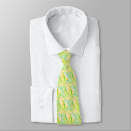 Gravata Floral Impressionista Minimalista em Chartreuse
