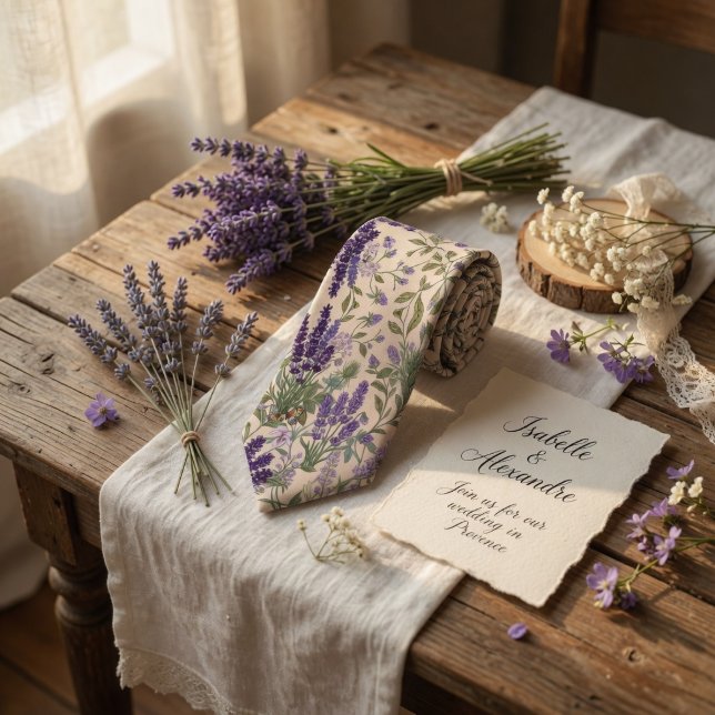 Gravata Floral Lavanda Elegante (Criador carregado)