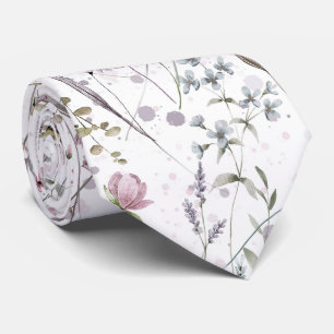 Gravata floral lavanda pastel
