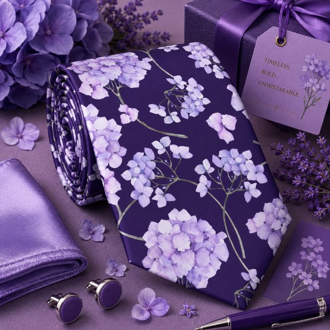 Gravata Floral Lavanda Roxa (Criador carregado)