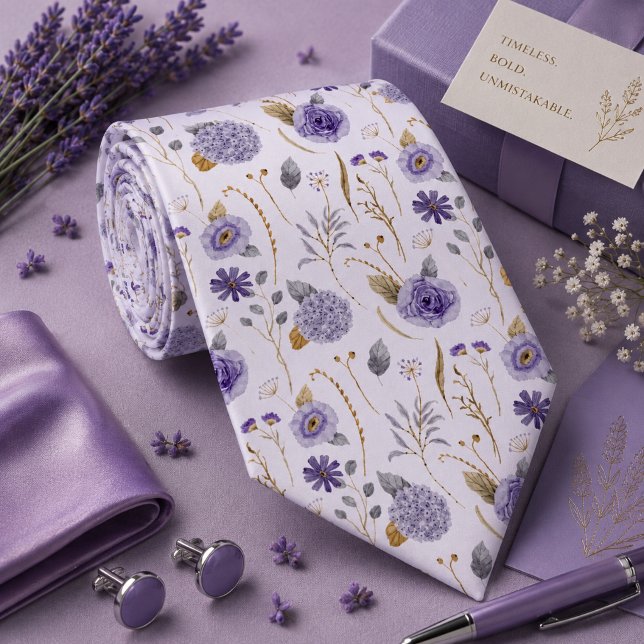 Gravata Floral Lavanda Roxa (Criador carregado)