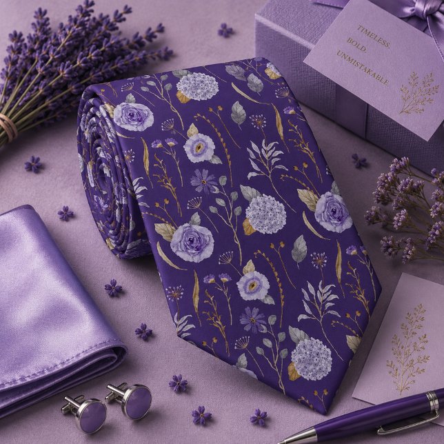 Gravata Floral Lavanda Roxa (Criador carregado)