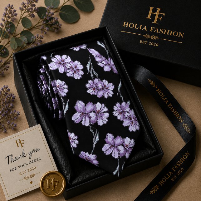 Gravata Floral Lavanda Roxa (Criador carregado)