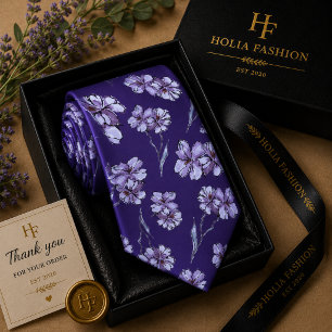 Gravata Floral Lavanda Roxa