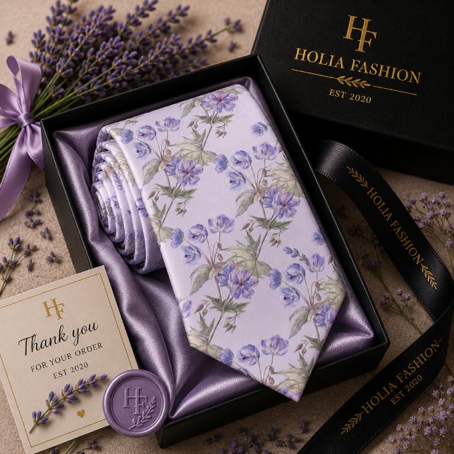 Gravata Floral Lavanda Roxa (Criador carregado)