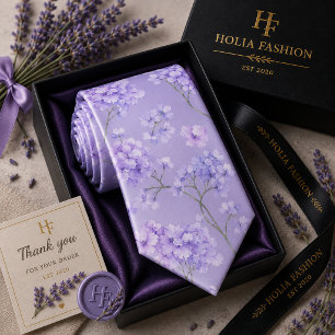 Gravata Floral Lavanda Roxa