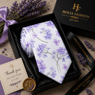 Gravata Floral Lavanda Roxa