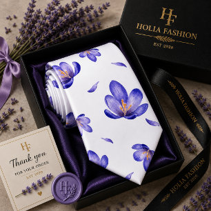 Gravata Floral Lavanda Roxa