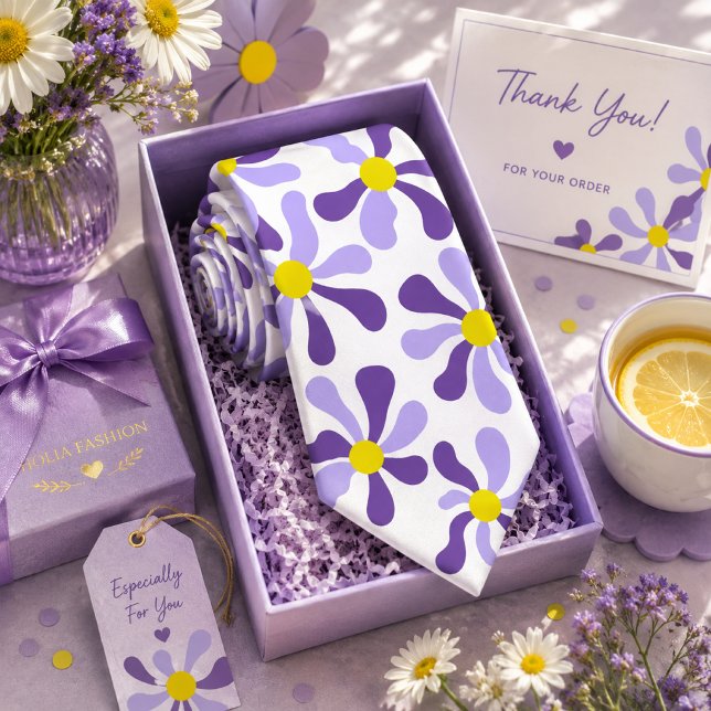 Gravata Floral Lavanda Roxa (Criador carregado)
