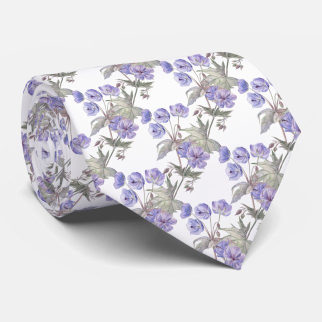 Gravata Floral Lavanda Roxa (Rolled)