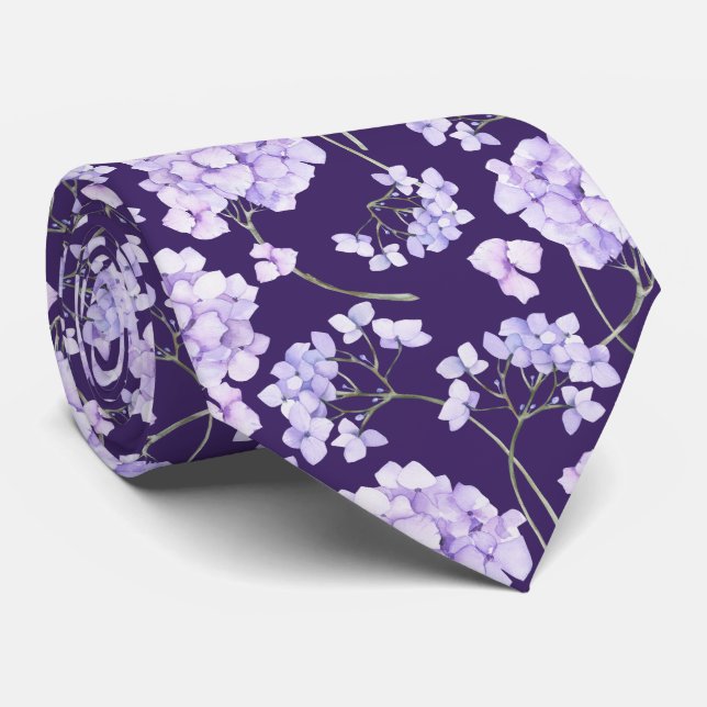 Gravata Floral Lavanda Roxa (Rolled)