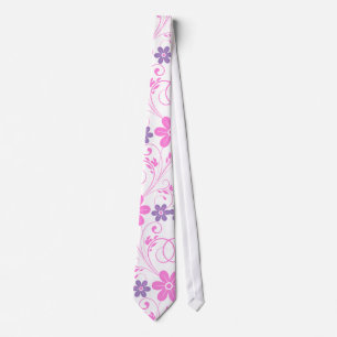 Gravata Floral Moderno Puro e Rosa